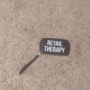 Black 'Retail Therapy' Wristlet